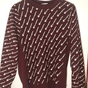 Champion All-Over Script Crewneck Size XS